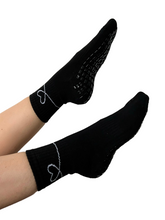 Load image into Gallery viewer, &quot;GRIP ON MY HEART&quot; BLACK GRIP SOCKS
