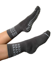 Load image into Gallery viewer, &quot;PILATES PILATES PILATES&quot; GREY GRIP SOCKS
