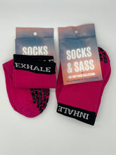 Load image into Gallery viewer, &quot;INHALE EXHALE&quot; PINK GRIP SOCKS - SASSY SECONDS
