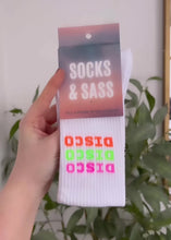 Load and play video in Gallery viewer, &quot;DISCO&quot; CREW SOCKS
