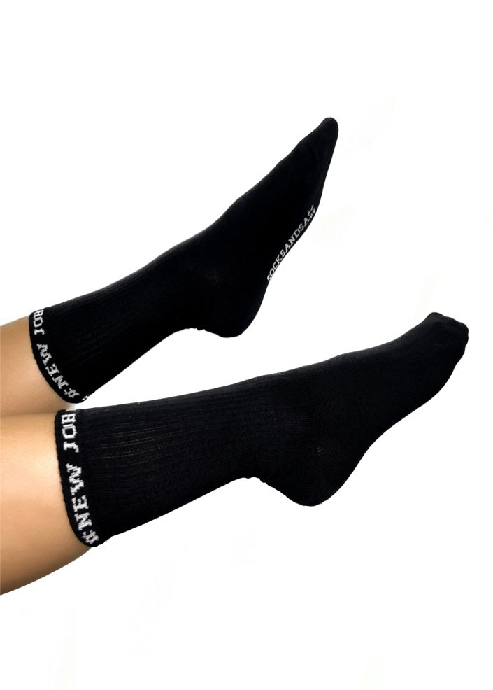 #NEW JOB NEW SOCKS - BLACK CREW SOCKS